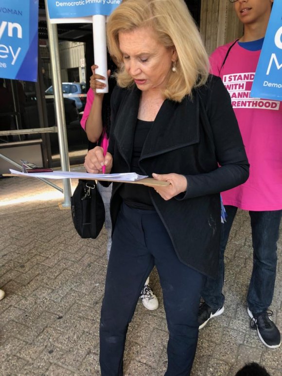 Carolyn Maloney's Re-election Bid Stumbles With Medical Episode Representative Carolyn Maloney at Roosevelt Island Day, 2017.